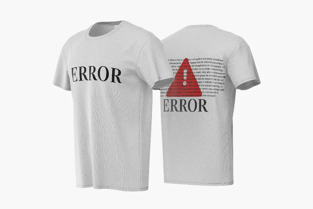 White ERROR Conceptual Graphic T-Shirt